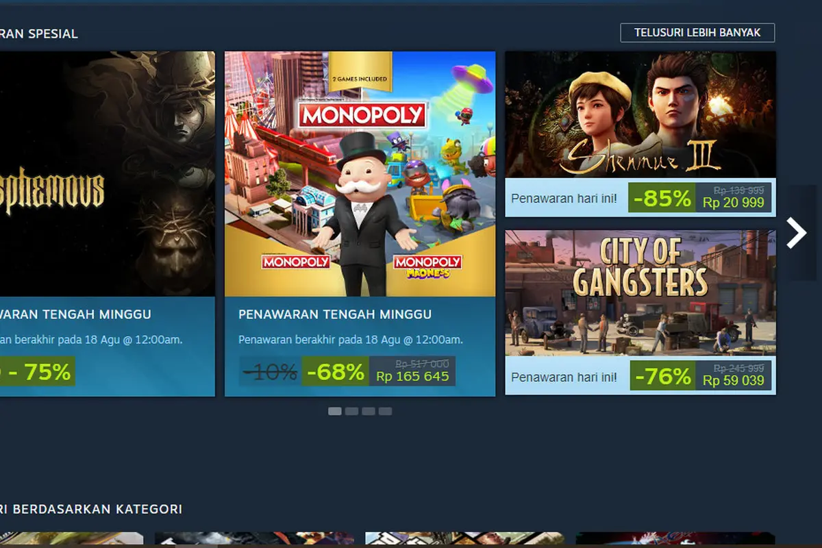 Tampilan Steam dengan Bahasa Indonesia (Tangkapan layar Steam)