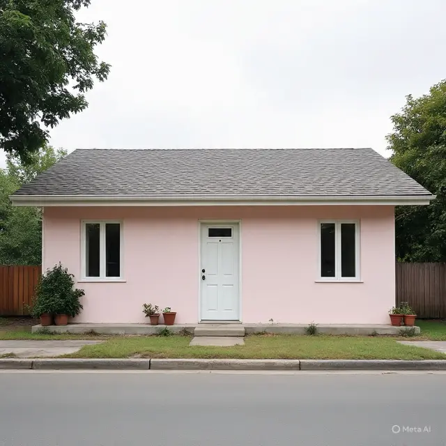Rumah Sederhana Warna Pink