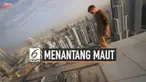 Aksi seorang pemuda bisa membuat ngilu yang melihatnya. Ia bermain hoverboard di puncak gedung pencakar langit di Dubai.