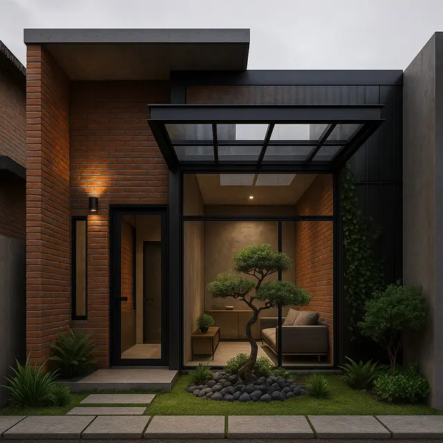 Desain Rumah Sederhana Tapi Mewah untuk Lahan 6x10 dengan Taman Mini