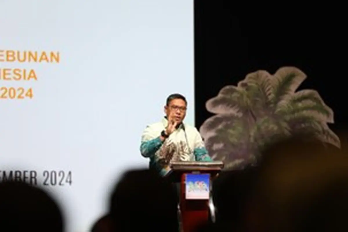 Wakil Menteri Pertanian (Wamen) Sudaryono saat menghadiri Perkebunan Indonesia Expo (Bunex) 2024 di ICE BSD Tangerang, Kamis 12 September 2024.