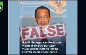Cek Fakta: Tidak Benar Bahlil Keluarkan Pernyataan Harga Pertamax jadi Rp 10.500 per Liter karena Minyak Dunia Turun