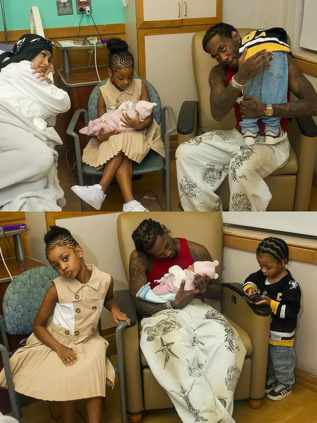 Cardi B, Offset, dan anak-anak mereka. (Instagram/ iamcardib)