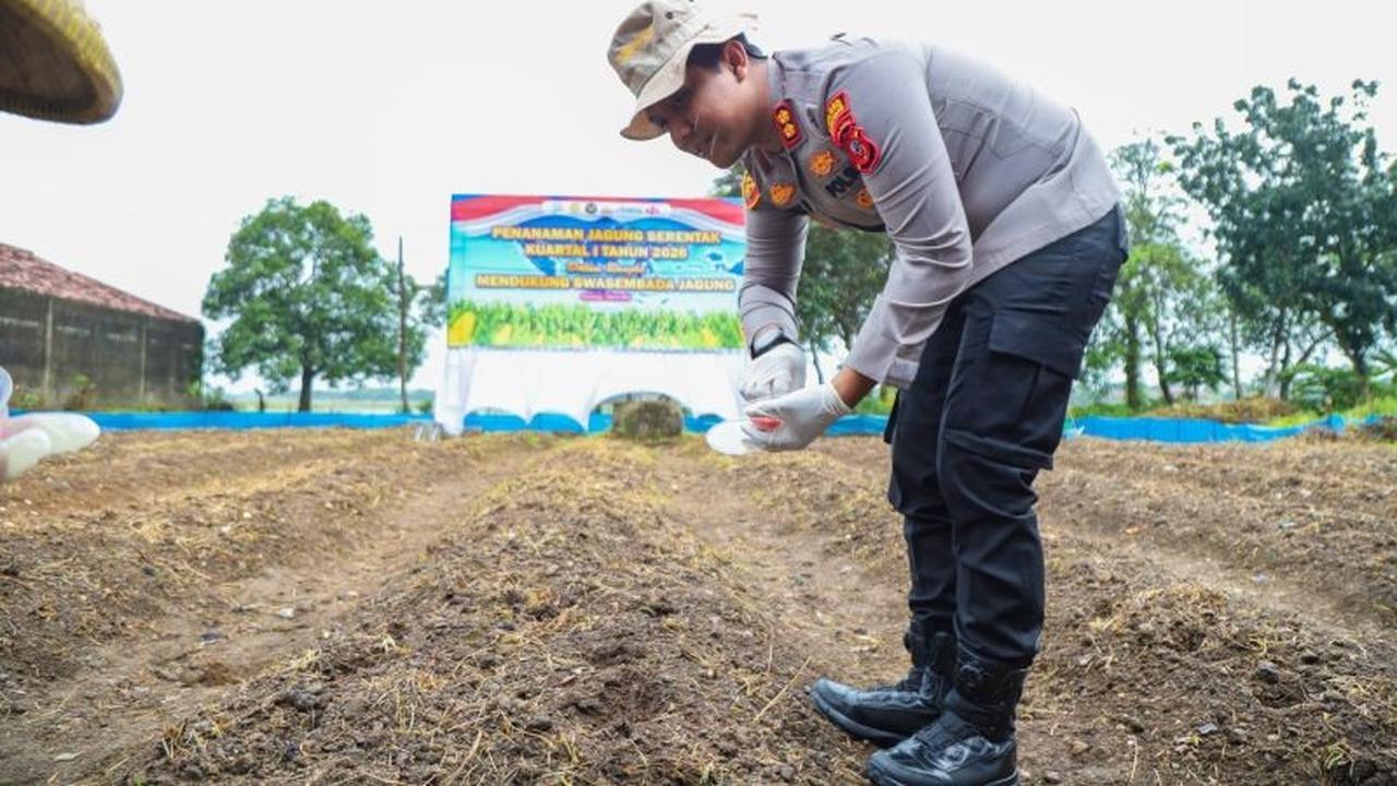 Polres Karawang Tanam Jagung Serentak, Dukung Swasembada Pangan Nasional 2026