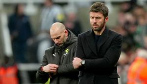 Hasil ini membuat skuad asuhan Michael Carrick tertahan di posisi ketiga dengan koleksi 51 poin. Selain itu, tren positif tak pernah kalah dalam 11 laga terakhir di Liga Inggris terputus. (AP Photo/PA/Owen Humphreys)