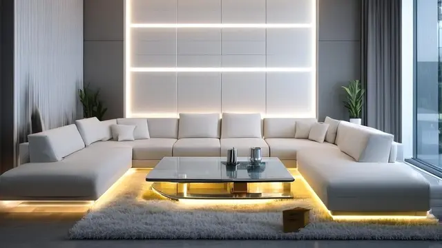 desain ruang tamu serba putih (ilustrasi by qwen.ai)