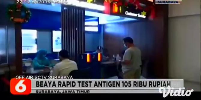 VIDEO: Penumpang KA Jarak Jauh Menengah Wajib Rapid Test Antigen di Daop 8 Surabaya
