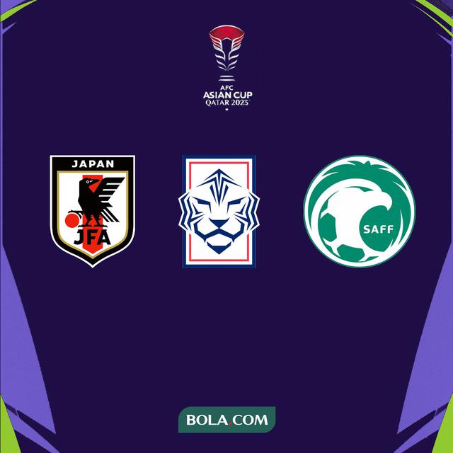 Piala Asia - Logo Timnas Jepang, Timnas Korsel, dan Timnas Arab Saudi
