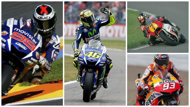 Jorge Lorenzo, Valentino Rossi, Barry Sheene, Marc Marquez