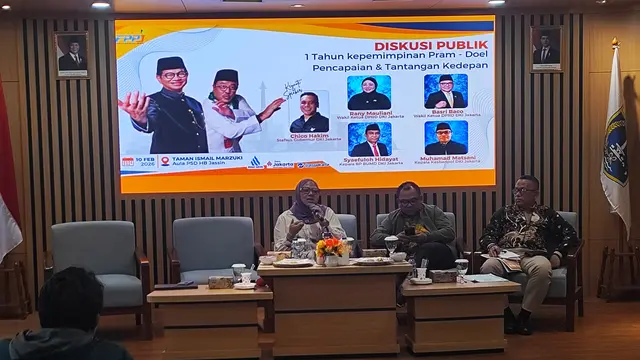 Diskusi publik DPRD DKI Jakarta bersama Forum Pemuda Peduli Jakarta (FPPJ) di Taman Ismail Marzuki (TIM), Jakarta Pusat.
