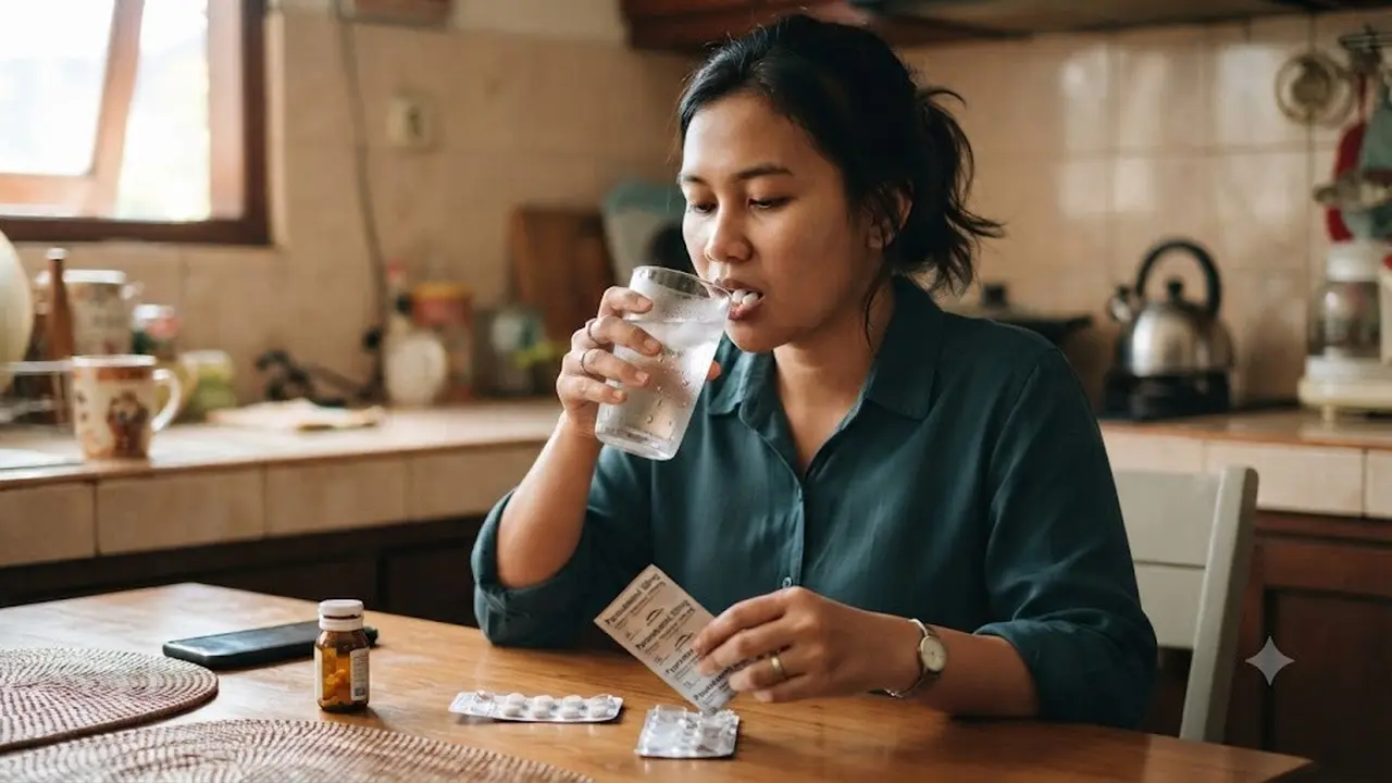 apakah boleh minum obat dengan air dingin (AI Generated)