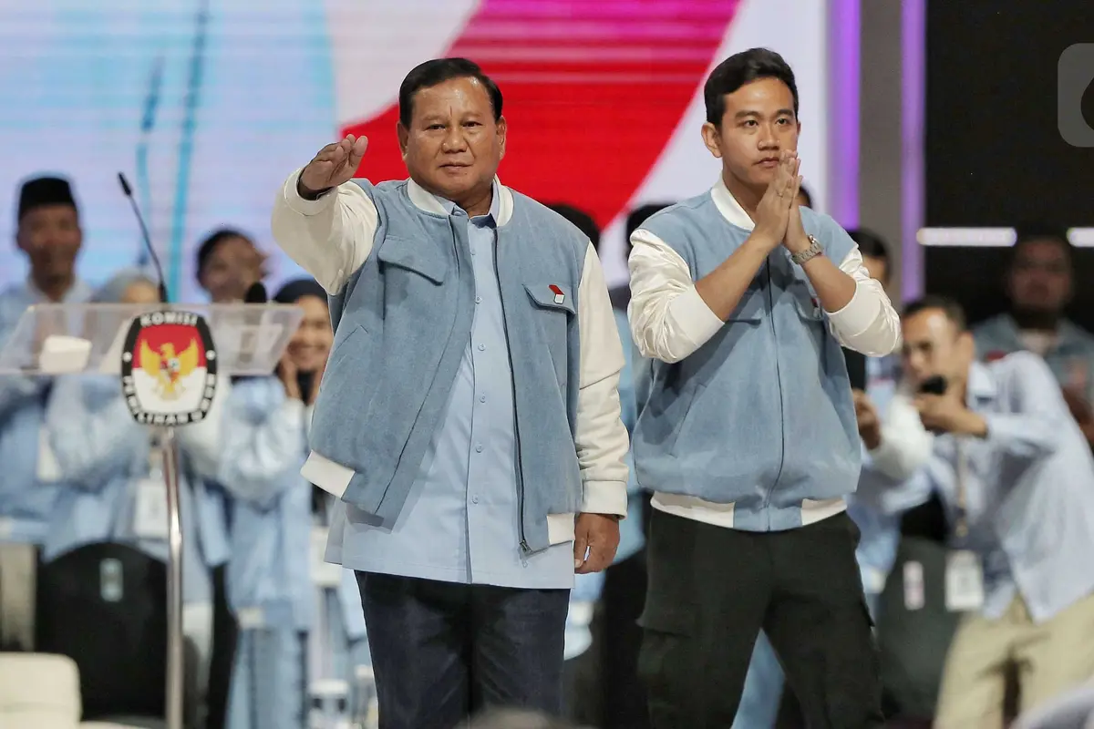 Calon Presiden dan Calon Wakil Presiden di Debat Pamungkas Pemilu 2024