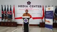 Juru Bicara Penanganan COVID-19 di Indonesia, Achmad Yurianto saat konferensi pers Corona di  Graha BNPB, Jakarta, Selasa (7/4/2020). (Dok Badan Nasional Penanggulangan Bencana/BNPB)