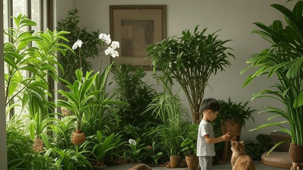 Taman dalam rumah yang ramah untuk anak kecil dan hewan peliharaan