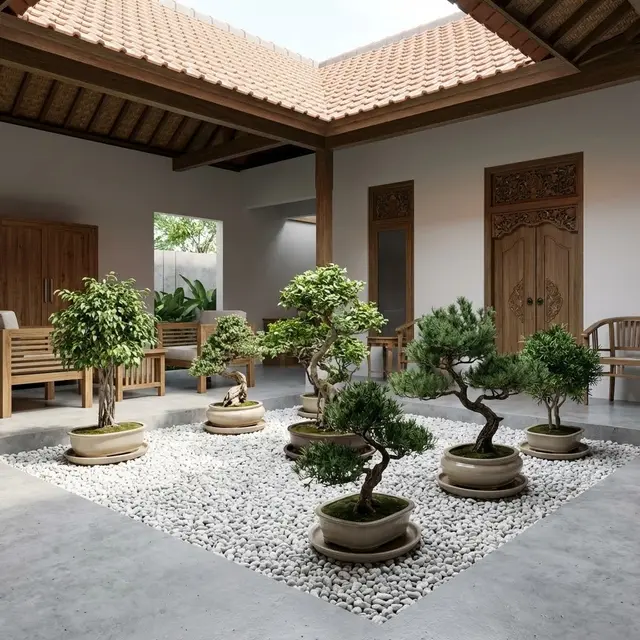 Model Kebun Mini di Teras Cor Tanpa Tanah