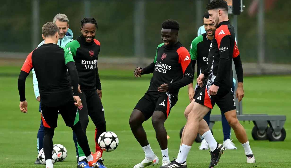 Arsenal akan menjamu Paris Saint-Germain di Emirates Stadium pada matchday 2 league phase Liga Champions 2024/2025. (Glyn KIRK/AFP)