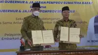 Provinsi Sumbar dan Bengkulu teken kerjasama terkait pelayanan jemaah haji. (Liputan6.com/ ist)