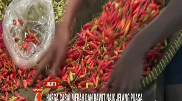 Harga cabai merah di Pasar Induk Kramat Jati, Jakarta Timur, kini dijual dengan harga Rp 18 ribu per kilogram.