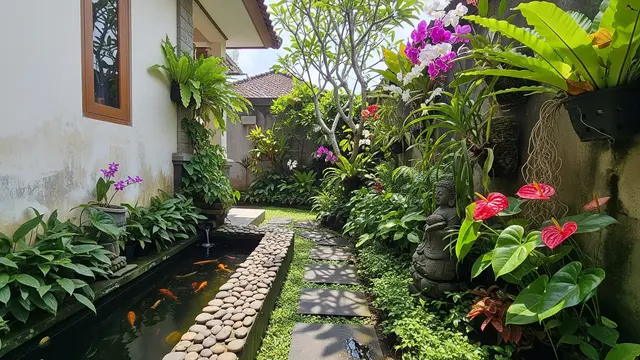 Inspirasi Taman Samping Rumah yang Bikin Tetangga Iri/AI Generated
