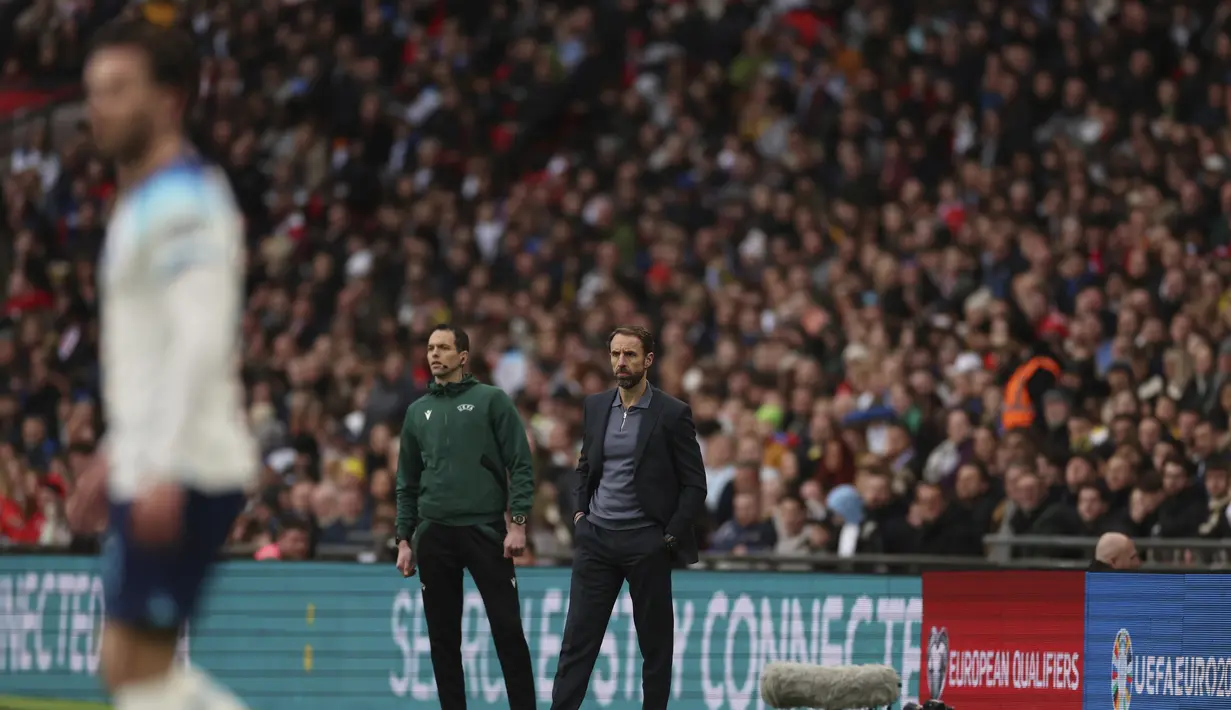 Sebelumnya, pasukan Gareth Southgate juga menang 2-1 atas Italia pada pertandingan pertama. (AP Photo/Alastair Grant)