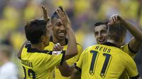 SUSAH PAYAH - Borussia Dortmund harus bersusah payah menaklukkan Odd Greenland 4-3 pada leg pertama babak play-off Liga Europa. ( REUTERS/Ina Fassbender)