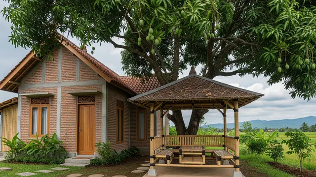 9 Desain Rumah Desa dengan Area Santai Bawah Pohon Mangga, Hunian Sejuk dan Asri