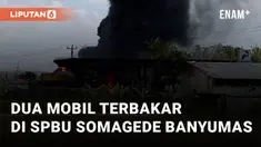 Dua mobil terbakar di SPBU Somagede, Banyumas, setelah mengisi BBM. Salah satu sopir mobil kabur, laporan kebakaran diterima Damkar Kemranjen
