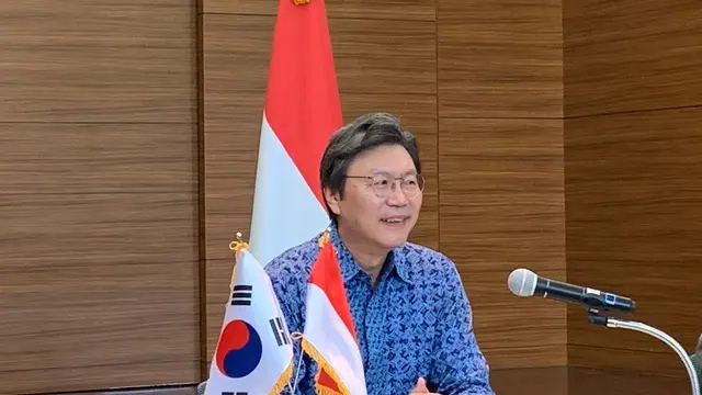 Duta Besar Korea untuk Indonesia, Kim Chang-beom ketika memaparkan hasil kerja sama dengan Indonesia dan agenda di 2020 kepada media pada Selasa 14 Januari 2020.