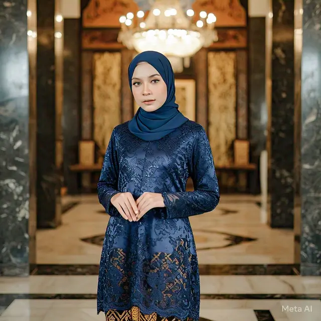 Dress Brokat Navy