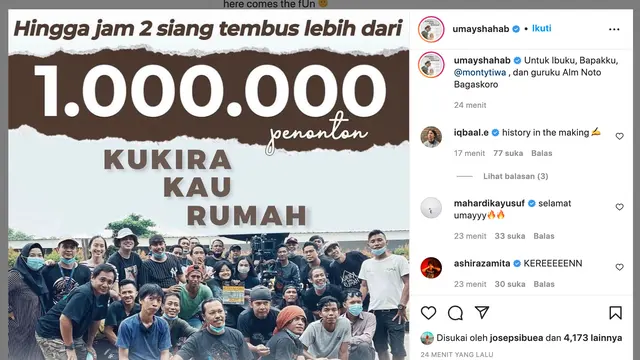Unggahan Umay Shahab. (Foto: Dok. Instagram @umayshahab)