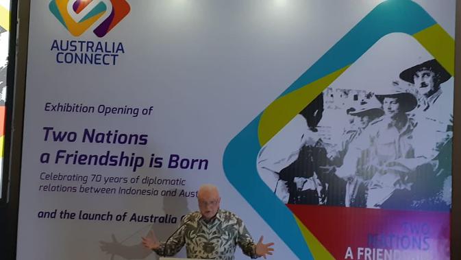 Duta Besar Australia untuk Indonesia, Gary Quinlan, saat membuka program Australia Connect di Museum Nasional, Jakarta, Rabu 13 November 2019 (Rizki Akbar Hasan / Liputan6.com)