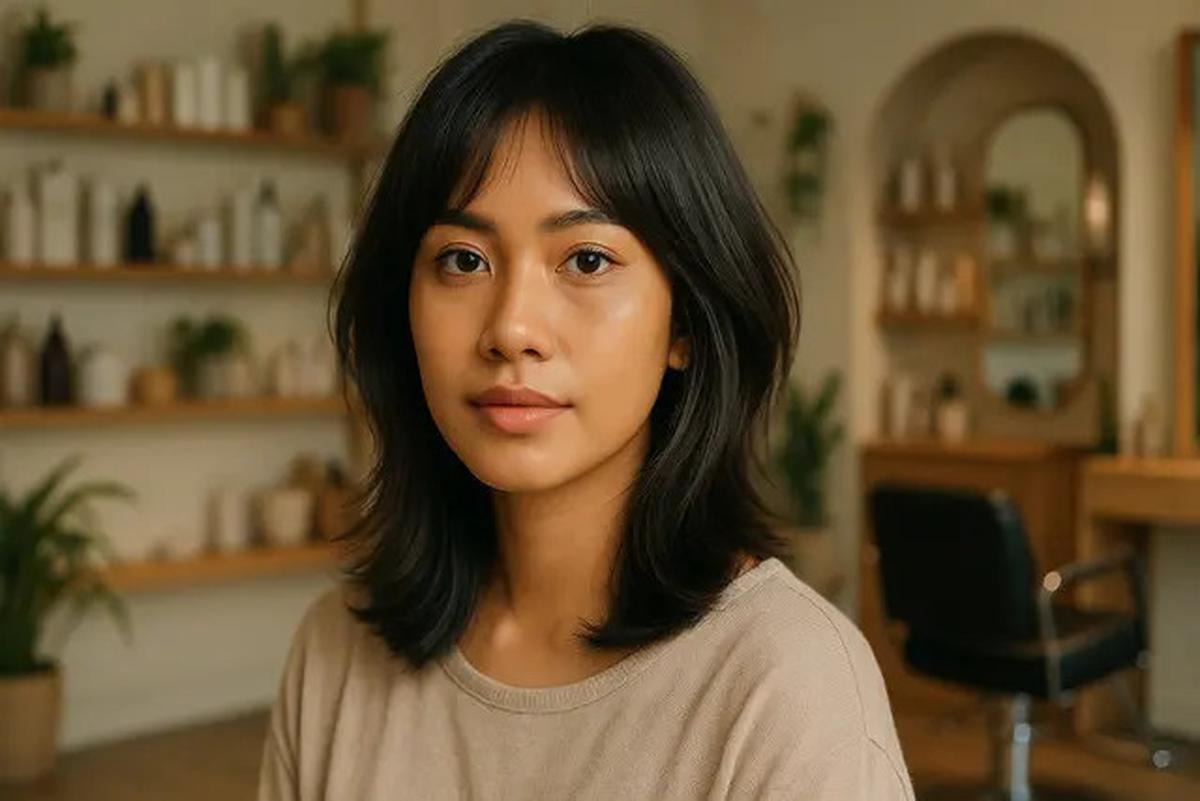 9 Model Rambut Shag Modern dengan Curtain Bangs, Potongan Awet Muda Anti Ribet