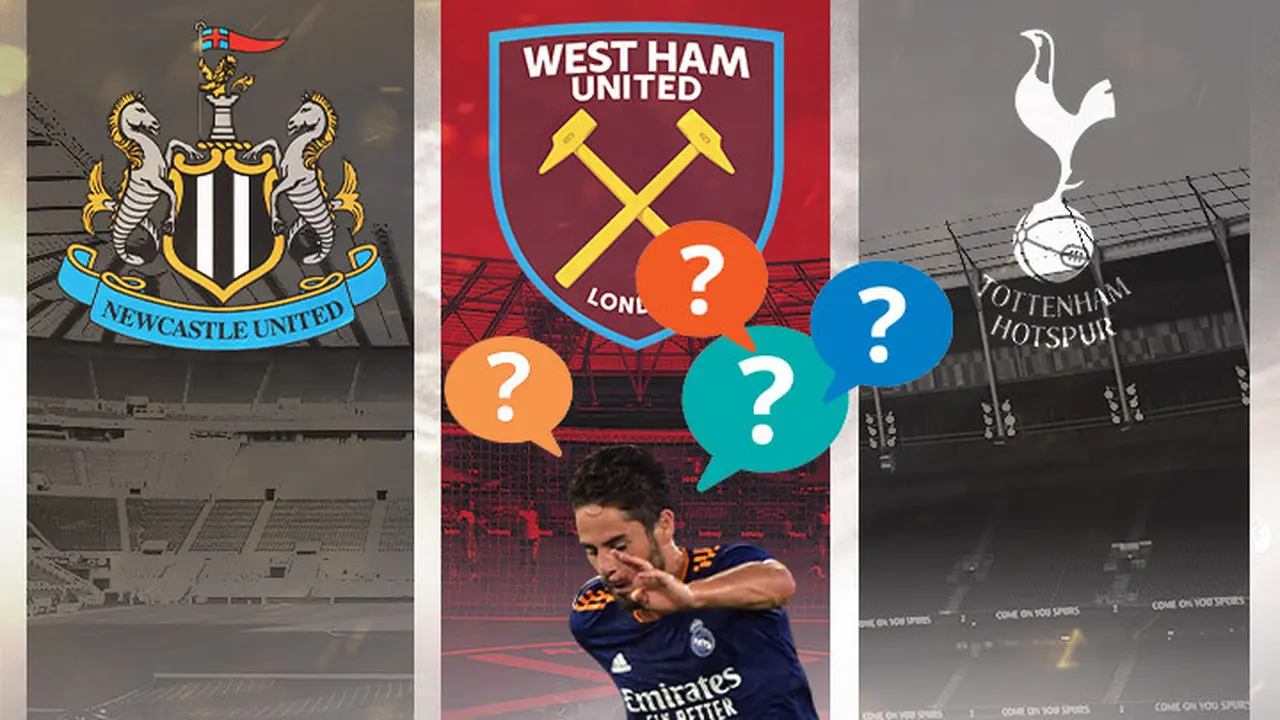 Ilustrasi - Isco, Newcastle United, West Ham United, Tottenham Hotspur