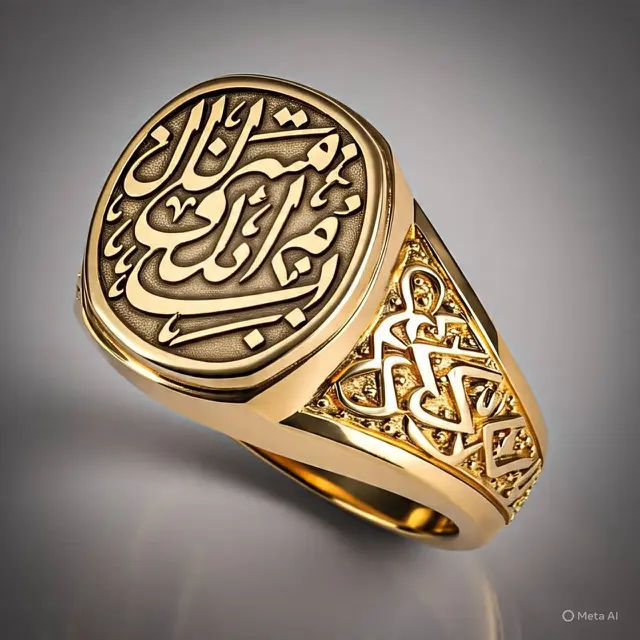 Ilustrasi cincin emas Islami (Created by Meta AI)