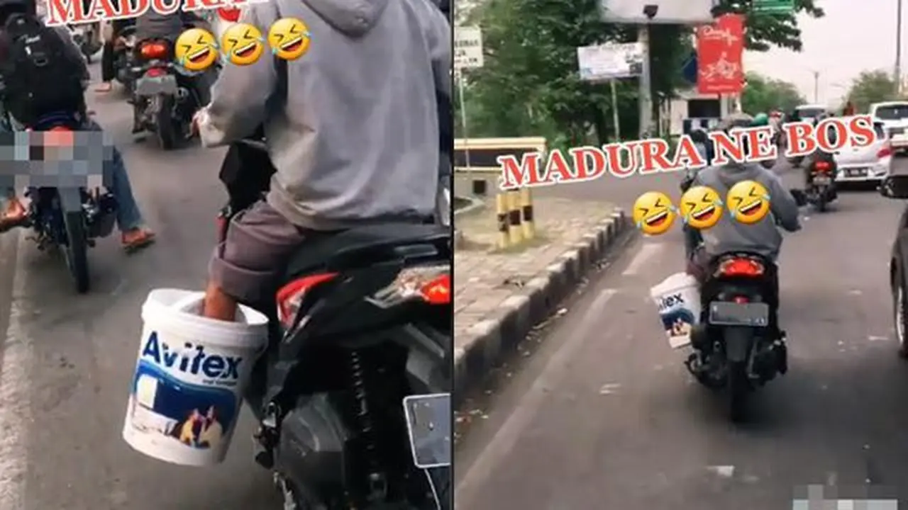 Pemotor bertingkah kocak (TikTok/@bangtigor86)