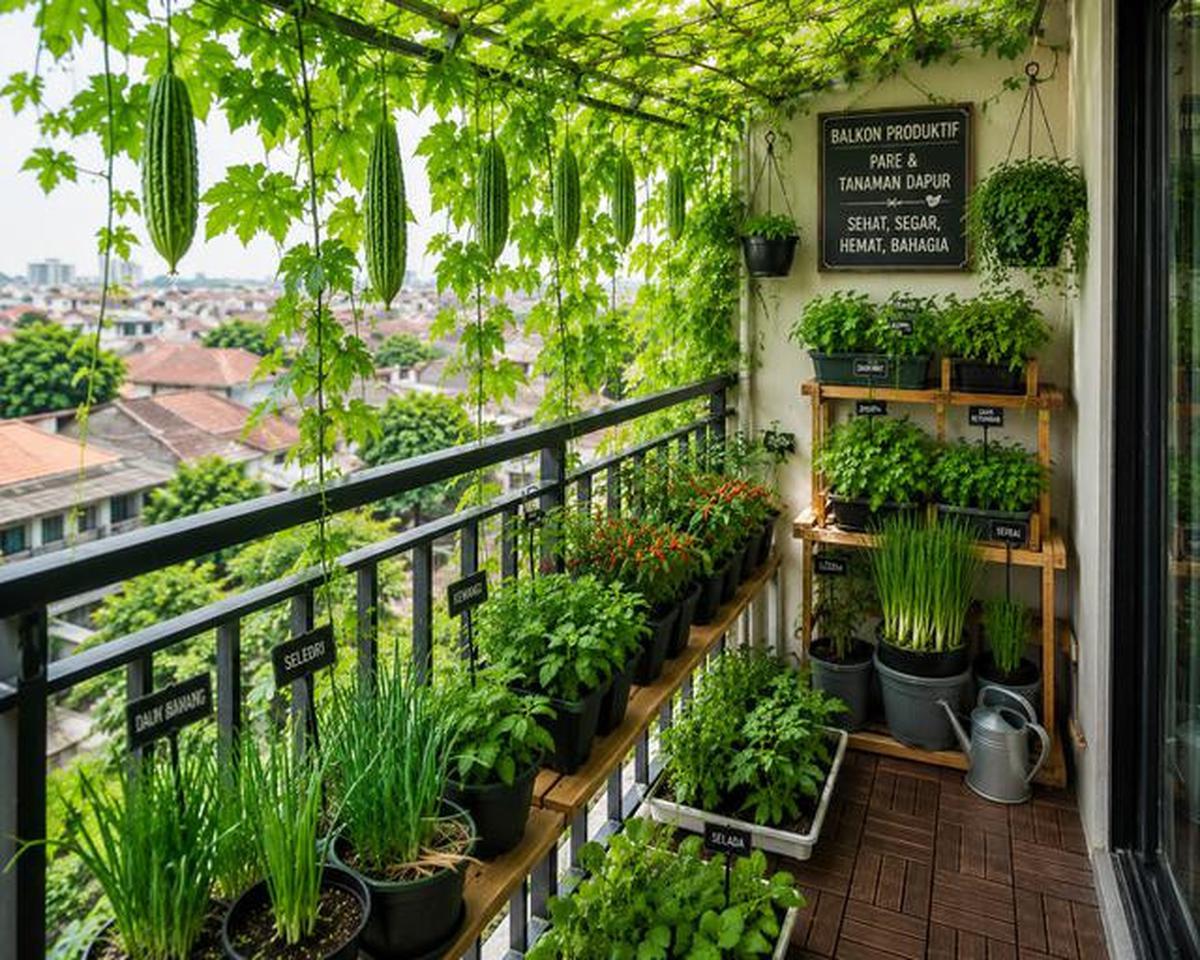 7 Inspirasi Kebun Pare Mini di Balkon Rumah yang Produktif dan Hemat Tempat
