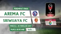 Susunan Pemain Arema FC Vs Sriwijaya FC