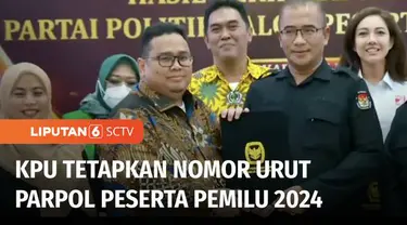 KPU menetapkan nomor urut 17 partai politik peserta Pemilu 2024. Dari 17 Parpol, delapan partai penghuni parlemen menggunakan nomor urut lama. Sedangkan sembilan partai lain mendapat nomor urut baru.