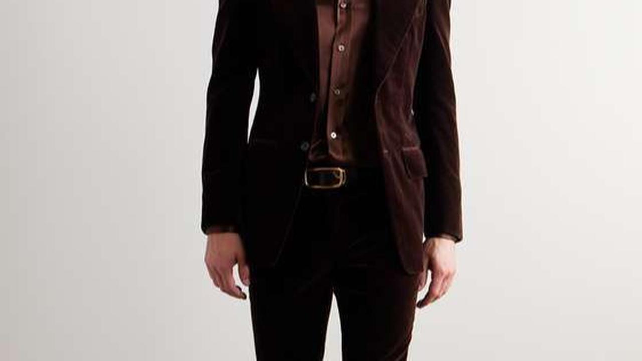 Ilustrasi TOM FORD Dyllan Straight-Leg Cotton-Velvet Suit Trousers for Men (©Pinterest)