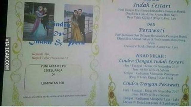 6 Undangan Nikah dengan Foto Calon Pengantin Kocak Ini Bikin Geleng Kepala