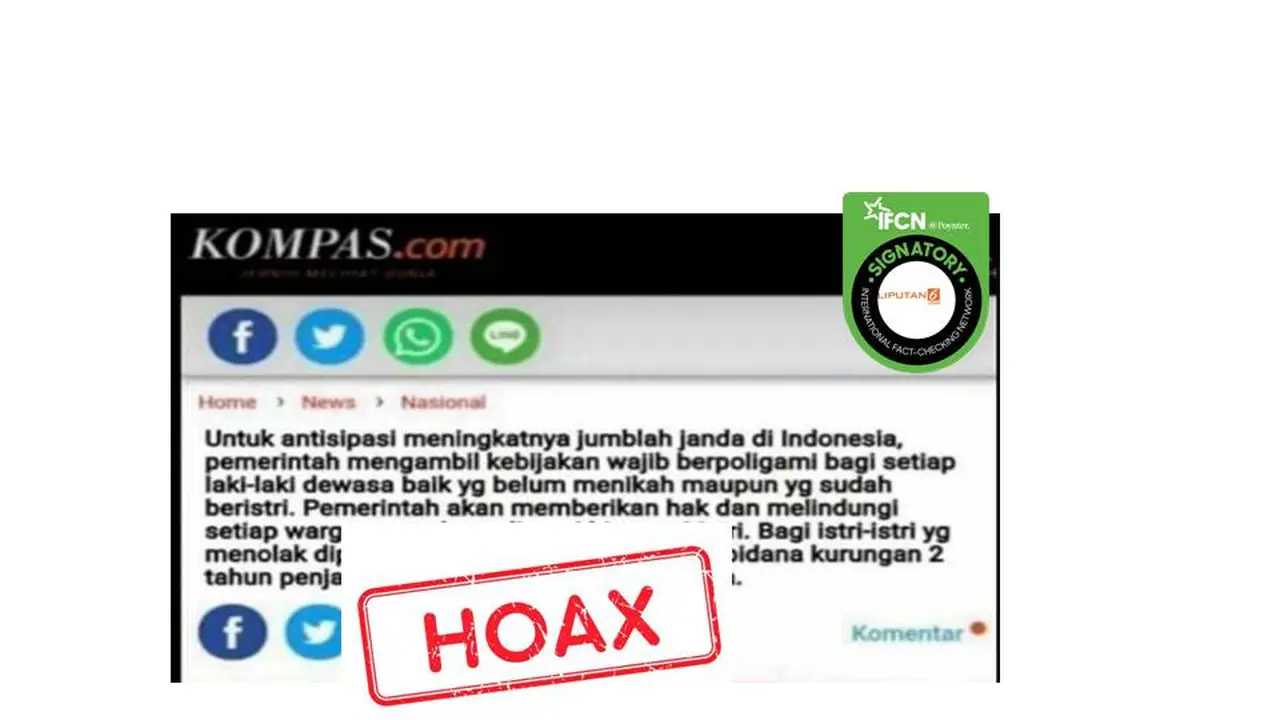 Cek Fakta Pemerintah wajibkan poligami