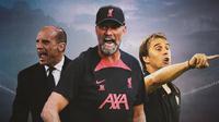 Ilustrasi - Massimiliano Allegri, Jurgen Klopp, Julen Lopetegui (Bola.com/Adreanus Titus)
