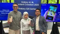 Samsung memperkenalkan fitur kecerdasan yang dimiliki Galaxy S25 Series khusus untuk content creator.(liputan6/reporter dinda ariyani)