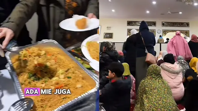 Buka Puasa Bersama di Queens Amerika, Takjilnya Kolak hingga Disuguhi Rendang. (Dok: TikTok @rikavinna https://vt.tiktok.com/ZSrRPtkBR/)