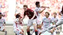 Di laga lain, tuan rumah Urawa Red Diamonds yang kini menghuni posisi ke-11, mampu memetik kemenangan tipis 2-1 atas tim papan atas, Nagoya Grampus, Minggu (28/4/2024). (J.LEAGUE)