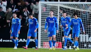 Pemain Real Madrid tampak lesu setelah ditaklukkan Albacete dengan skor 3-2 pada laga babak 16 besar Copa del Rey di Estadio Carlos Belmonte, Kamis, (15/1/2026).