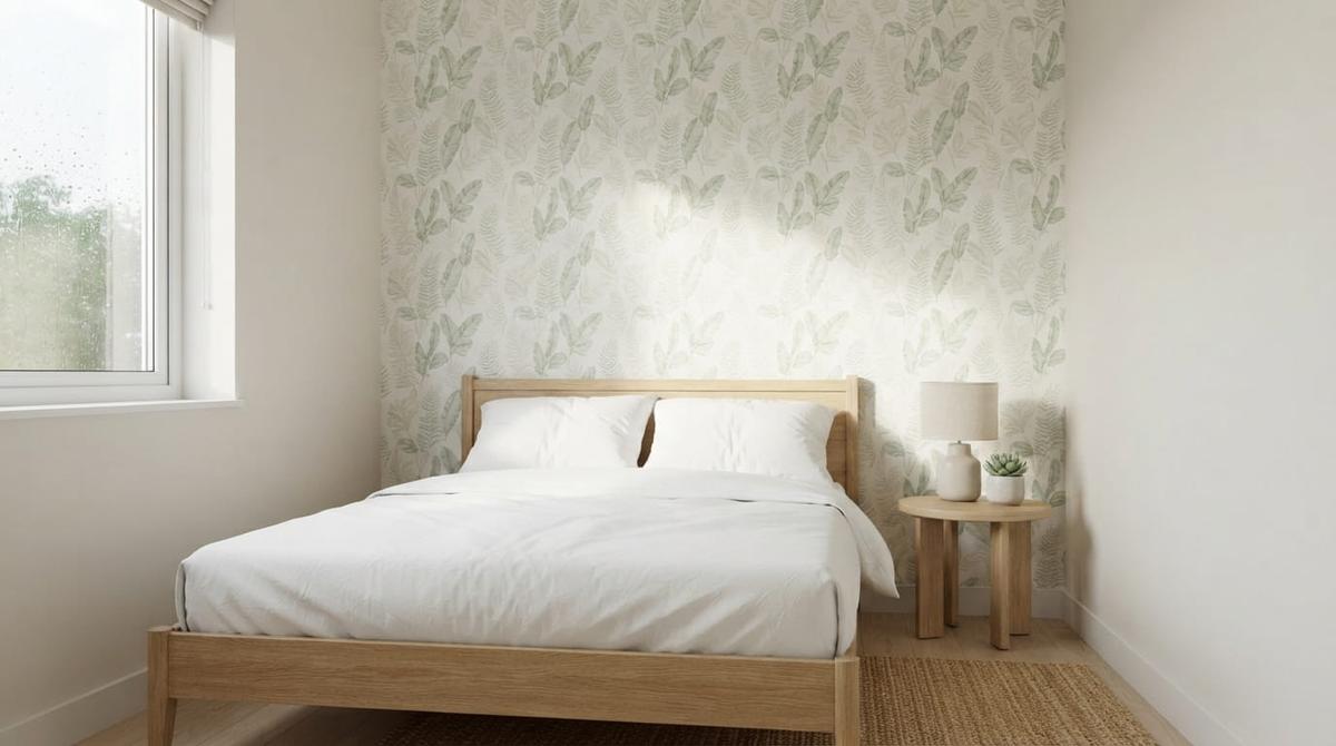 Ide Dinding Aksen untuk Kamar Tidur Berukuran Kecil