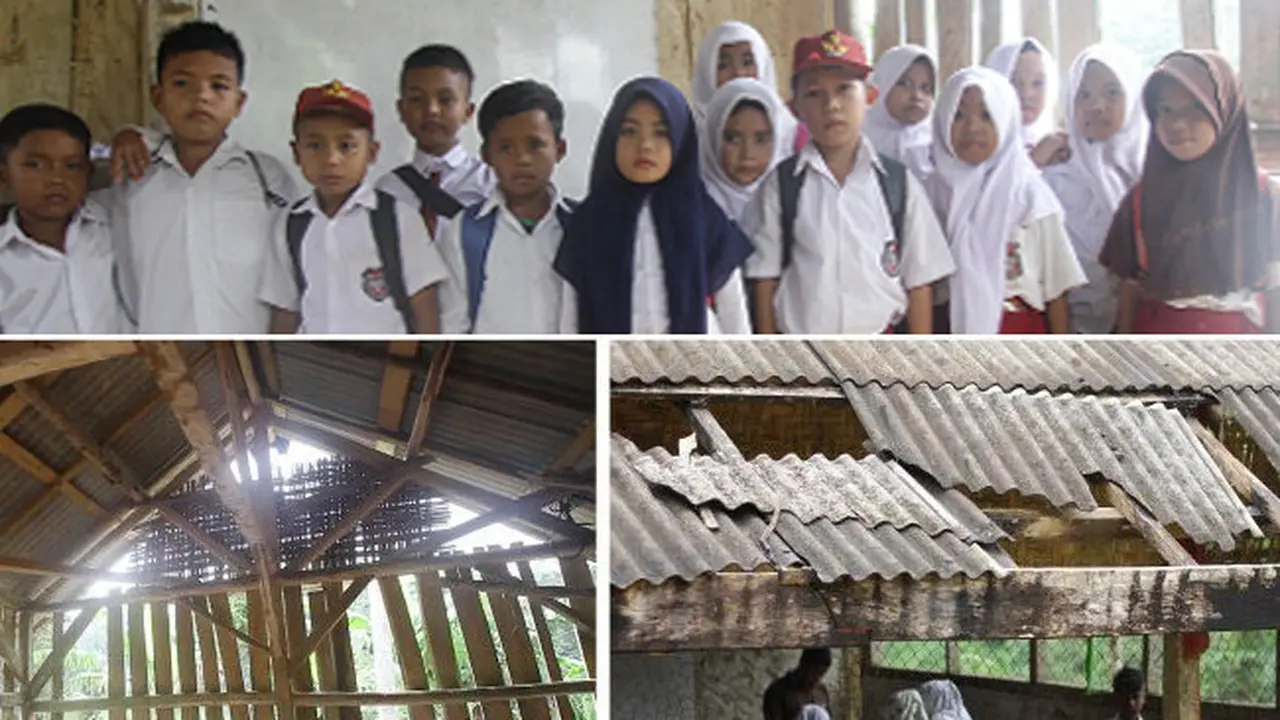 Miris, Anak-Anak Cikadu Belajar di Sekolah Mirip Kandang Ternak