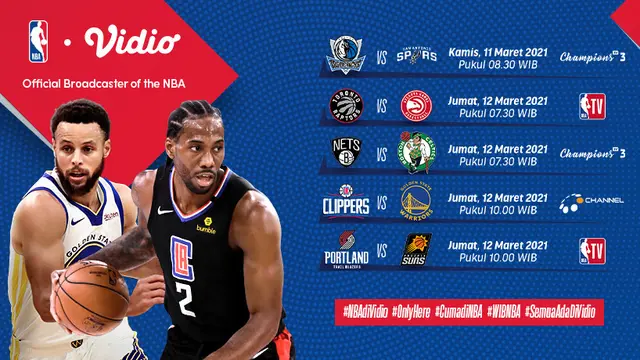 Jadwal NBA 2020/2021 pekan ke-12 di Vidio