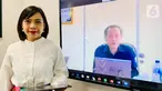 Div. Head of Digital Solution Tower Bersama, Nia Kurnianingsih berinteraksi virtual dengan Plt Direktur Standardisasi Perangkat Pos dan Informatika Kemkominfo Indra Utama dalam Kelas Virtual Konsultasi Bisnis dan Pembukaan IoT Makers Creation 2020, di Jakarta, Rabu (26/8/2020). (Liputan6.com/Pool)